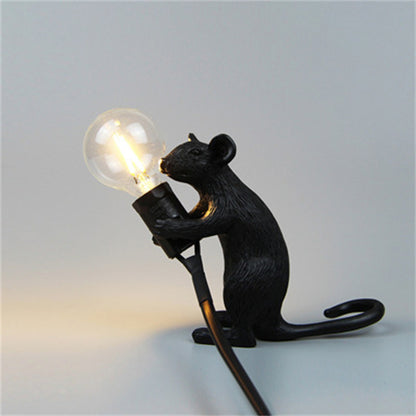 Modern Animal Desk Lamp, Cute Resin Night Light, Mouse Cat Squirrel Design, Home Decor Lighting
