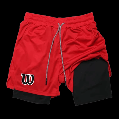 FlexMotion 2 In 1 Mens Double Layer Running Shorts With Inner Compression Liner 1