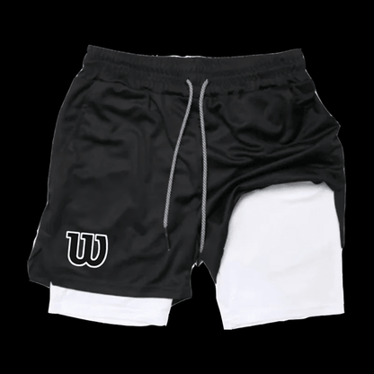 FlexMotion 2 In 1 Mens Double Layer Running Shorts With Inner Compression Liner 3