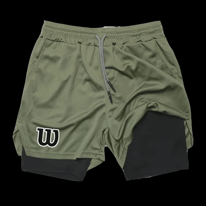 FlexMotion 2 In 1 Mens Double Layer Running Shorts With Inner Compression Liner 4
