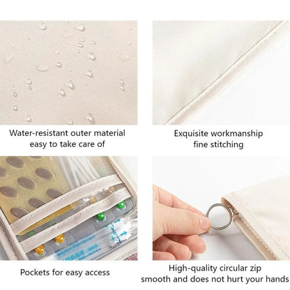 Portable Foldable Large Opening with Zip Sort, Mini Medical Pouch, First Aid Kit Outdoor, Travel Essential Storage Bag