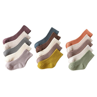 Cotton Soft Spring Autumn Socks for Baby Girls and Boys, Korean Style Childrens Socks for Everyday Comfort