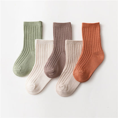 Cotton Soft Spring Autumn Socks for Baby Girls and Boys, Korean Style Childrens Socks for Everyday Comfort