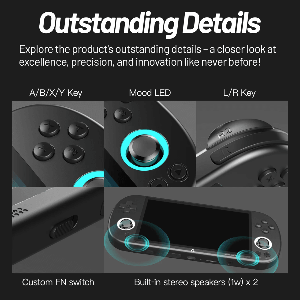 Trimui Smart Pro Handheld Game Console With 496 Inch IPS Screen And RGB Lighting 2