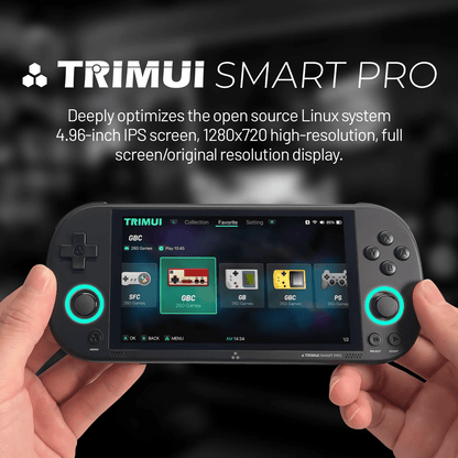 Trimui Smart Pro Handheld Game Console With 496 Inch IPS Screen And RGB Lighting 3
