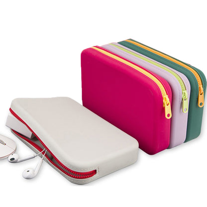 Portable Cosmetic Waterproof Organizer, Square Silicone Cosmetic, Travel Makeup Brush Holder, Storage Bag Large Capacity