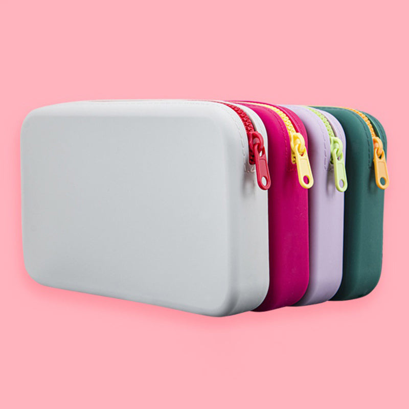 Portable Cosmetic Waterproof Organizer Square Silicone Cosmetic Travel Makeup Brush Holder Storage  2