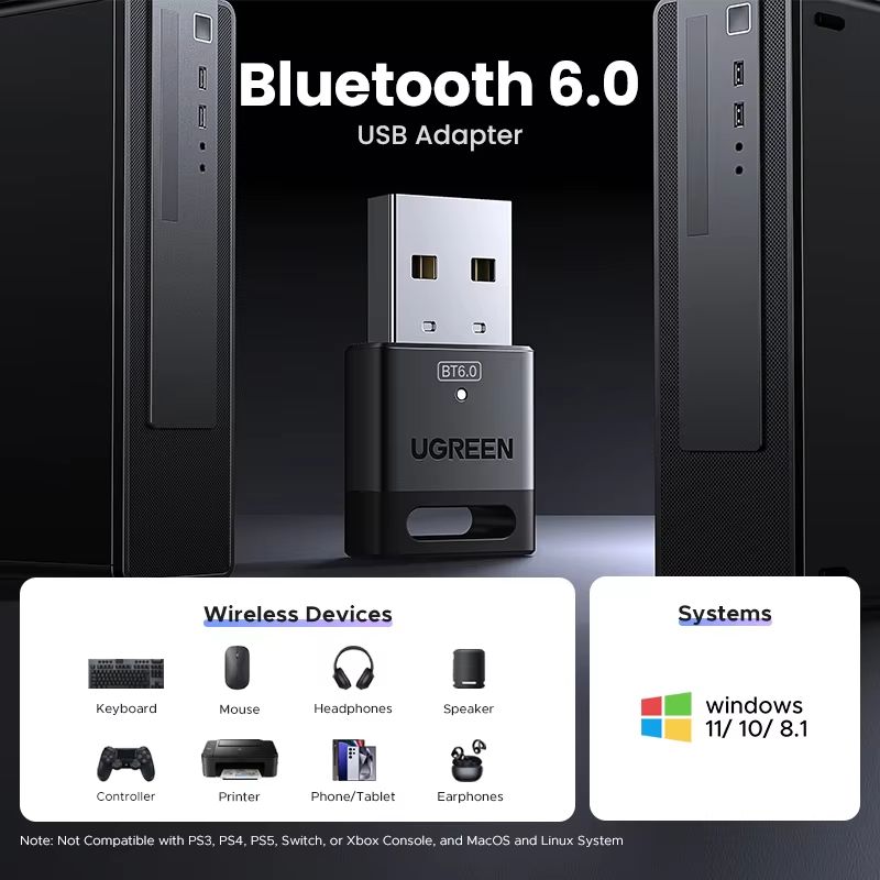 USB Bluetooth 60 Adapter Dongle For PC And Laptop  HighSpeed Wireless Receiver  Transmitter For Win 2