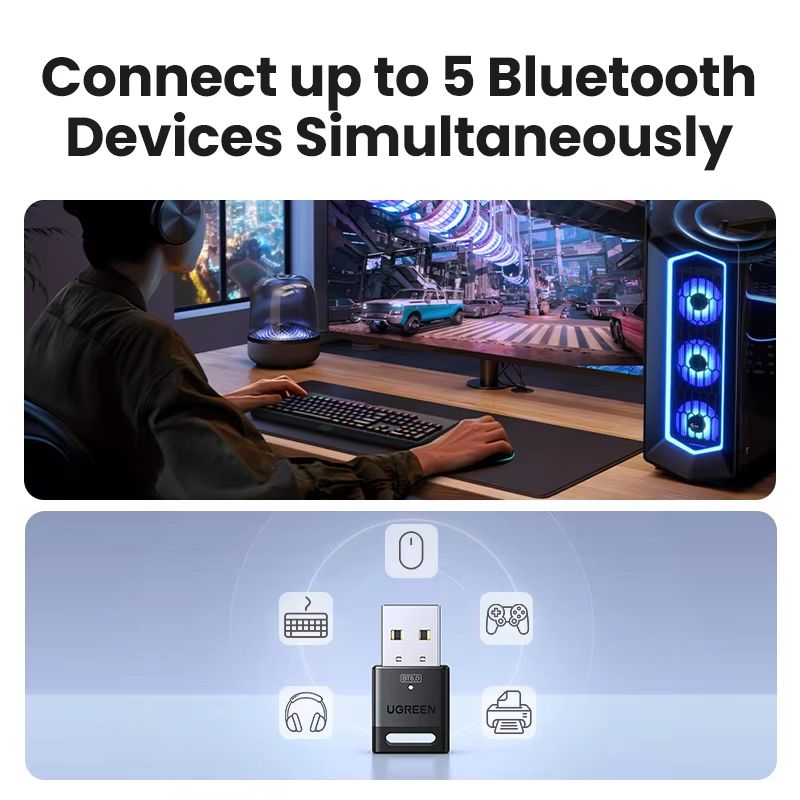 USB Bluetooth 60 Adapter Dongle For PC And Laptop  HighSpeed Wireless Receiver  Transmitter For Win 3