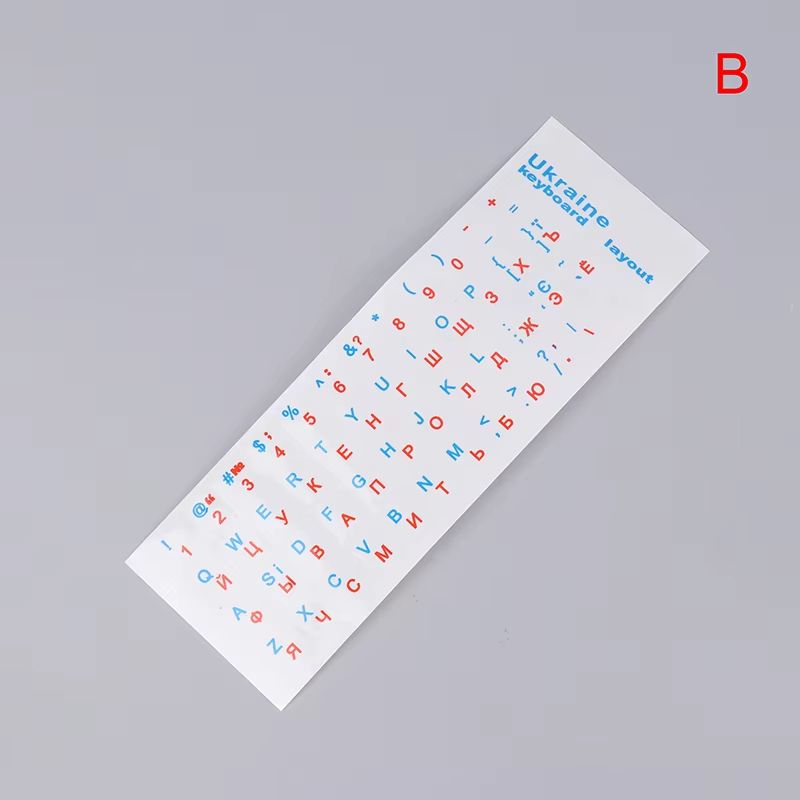 Ukrainian Keyboard Sticker Set  Clear  Black Background With White Blue Or Red Letters For Universa 7