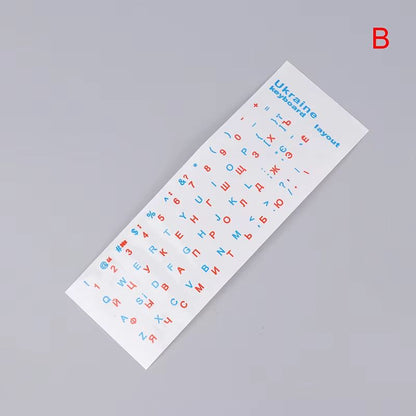 Ukrainian Keyboard Sticker Set  Clear  Black Background With White Blue Or Red Letters For Universa 7