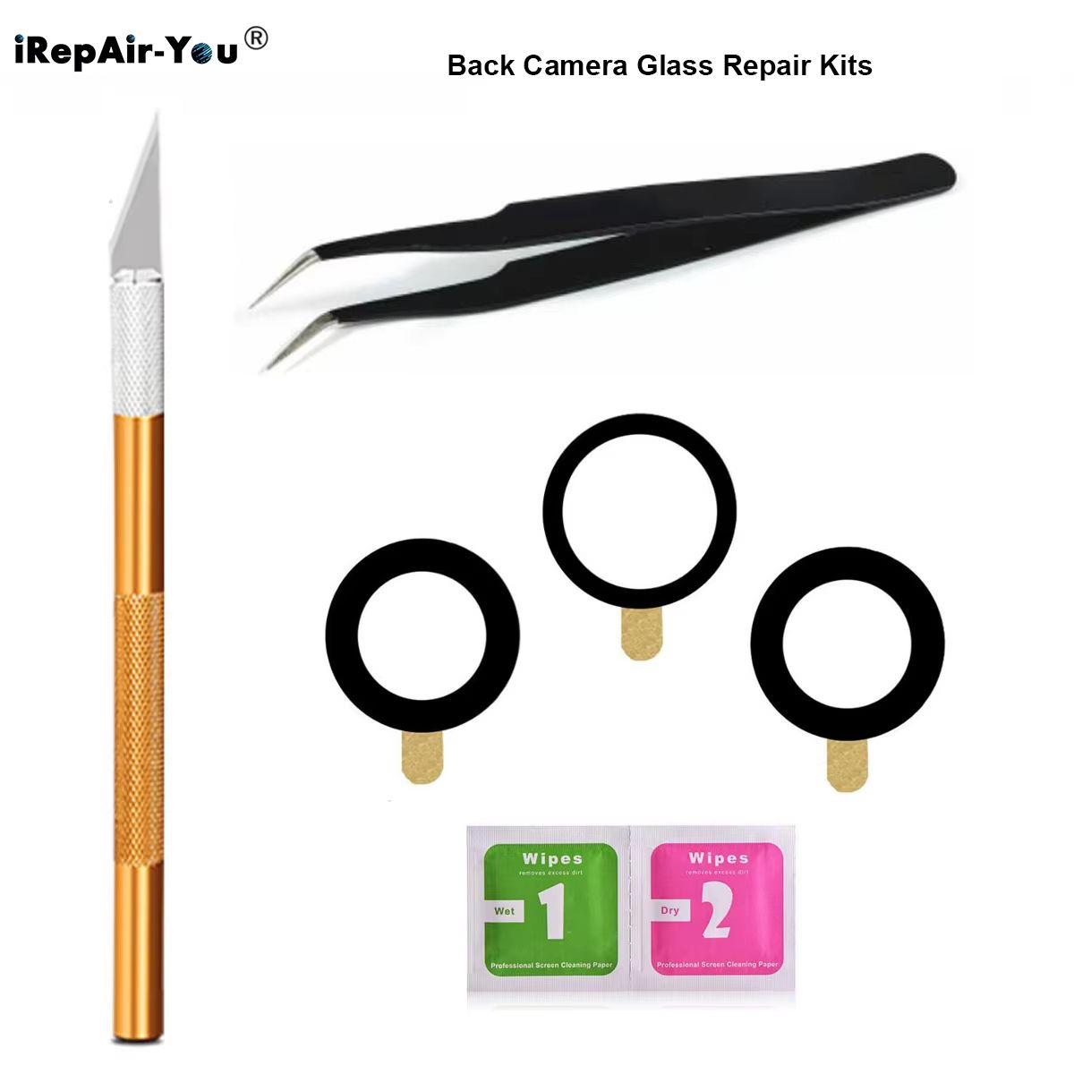 Sapphire Rear Camera Glass Replacement for iPhone – Durable Repair Kit for iPhone 16/15/14/13/12/11/X Series