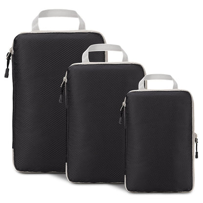 Foldable Waterproof Travel Compressible Packing Cubes, Nylon Storage Bag with Handbag, Portable Luggage Organizer