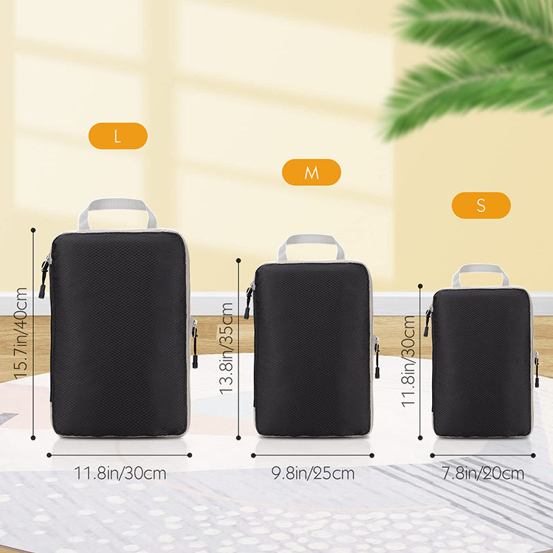 Foldable Waterproof Travel Compressible Packing Cubes Nylon Storage Bag With Handbag Portable Lugga 2