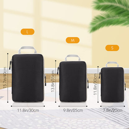 Foldable Waterproof Travel Compressible Packing Cubes Nylon Storage Bag With Handbag Portable Lugga 2