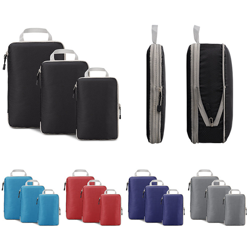 Foldable Waterproof Travel Compressible Packing Cubes Nylon Storage Bag With Handbag Portable Lugga 5