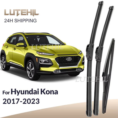 Premium Front  Rear Wiper Blades For Hyundai Kona 20172023  Windshield  Window Protection 1