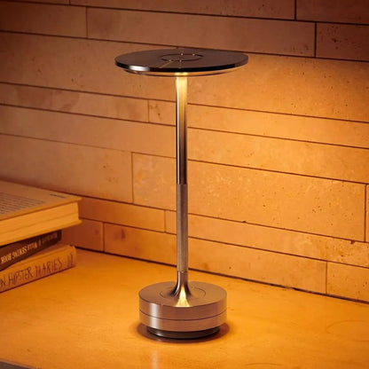 Rechargeable Table Lamp, LED Touch Sensor Night Light, Wireless Desktop Lamp for Bedroom, Hotel, Bar Decor
