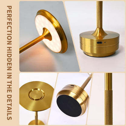 Rechargeable Table Lamp, LED Touch Sensor Night Light, Wireless Desktop Lamp for Bedroom, Hotel, Bar Decor
