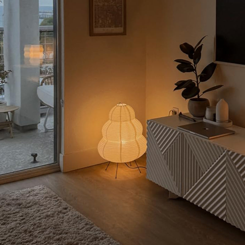 Style LED Rice Paper Desk Lamp, Tricolor Dimming, Home Art Decoration Lamps, Living Room, Hotel, Bedroom, Bedside Night