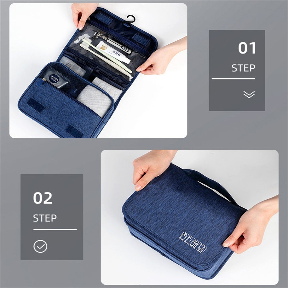 Travel Makeup Case Large Capacity Toiletry Washbag Waterproof Cosmetic Bag With Hanging Hook For Me 1