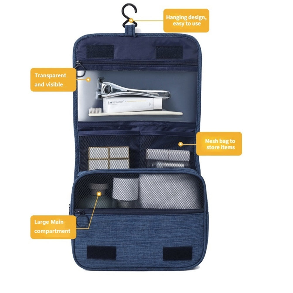 Travel Makeup Case Large Capacity Toiletry Washbag Waterproof Cosmetic Bag With Hanging Hook For Me 2