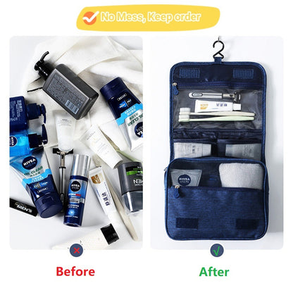 Travel Makeup Case Large Capacity Toiletry Washbag Waterproof Cosmetic Bag With Hanging Hook For Me 3