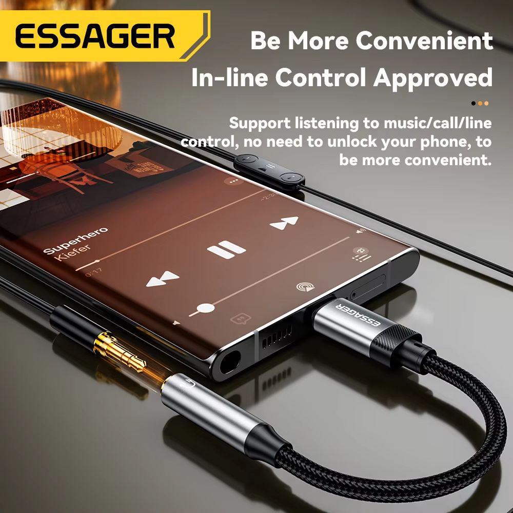 Essager Lightning  USBC To 35mm Audio Adapter  HighFidelity Headphone Connector 1