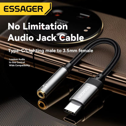 Essager Lightning  USBC To 35mm Audio Adapter  HighFidelity Headphone Connector 4