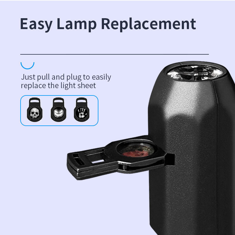Halloween Skull Projector Lamp, LED Night Light, Rotatable Wall and Ceiling Decor, 3 Scenic Modes, USB Powered for Dark