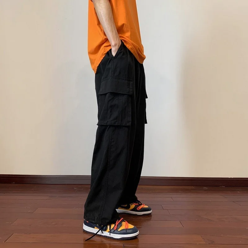 Cargo Pants, Military Green, Vintage Oversize Men's Pants, Heavy Straight Leg Casual Pants