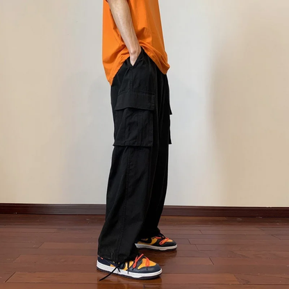 Cargo Pants, Military Green, Vintage Oversize Men's Pants, Heavy Straight Leg Casual Pants