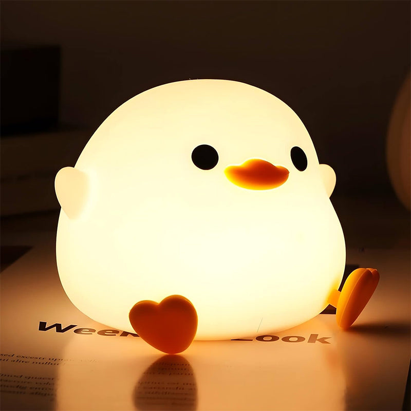 Cute Duck Lamp, Rechargeable Dimmable Nightlight, Silicone LED Bedside Lamp for Nursery