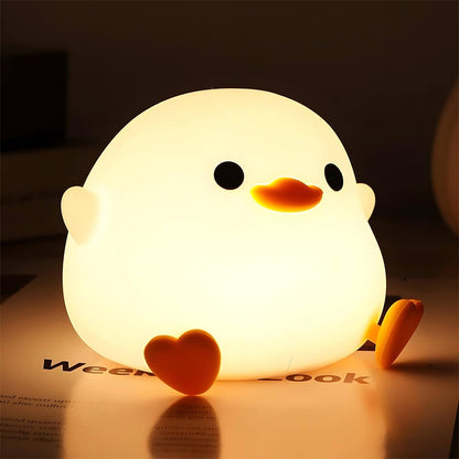 Cute Duck Lamp, Rechargeable Dimmable Nightlight, Silicone LED Bedside Lamp for Nursery