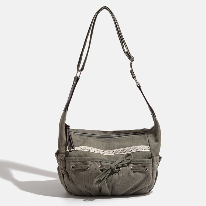 Vintage Crossbody Bag Denim Bag, 2025 New Designer, Aesthetic Streetwear, Drawstring Handbag, Women Casual Shoulder Bag
