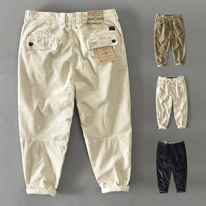 Men's Baggy Corduroy Pants, Thick Heavy Casual Trousers for Autumn Winter