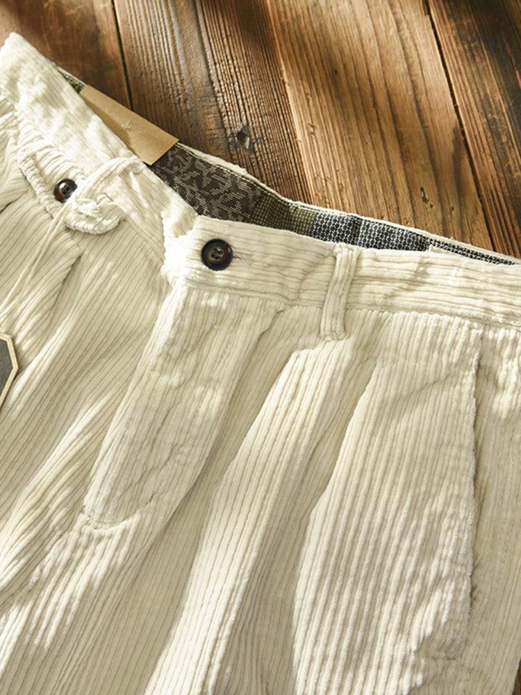 Men's Baggy Corduroy Pants, Thick Heavy Casual Trousers for Autumn Winter