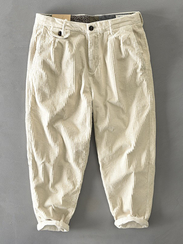 Men's Baggy Corduroy Pants, Thick Heavy Casual Trousers for Autumn Winter