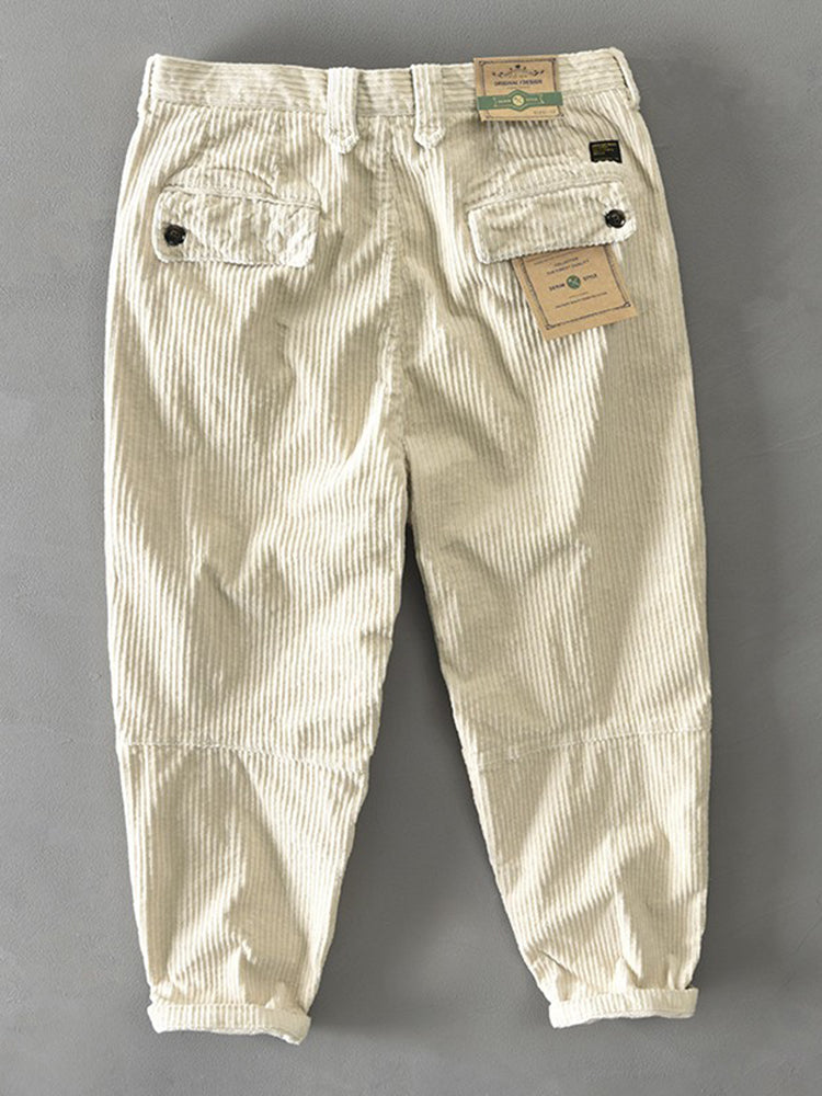 Men's Baggy Corduroy Pants, Thick Heavy Casual Trousers for Autumn Winter
