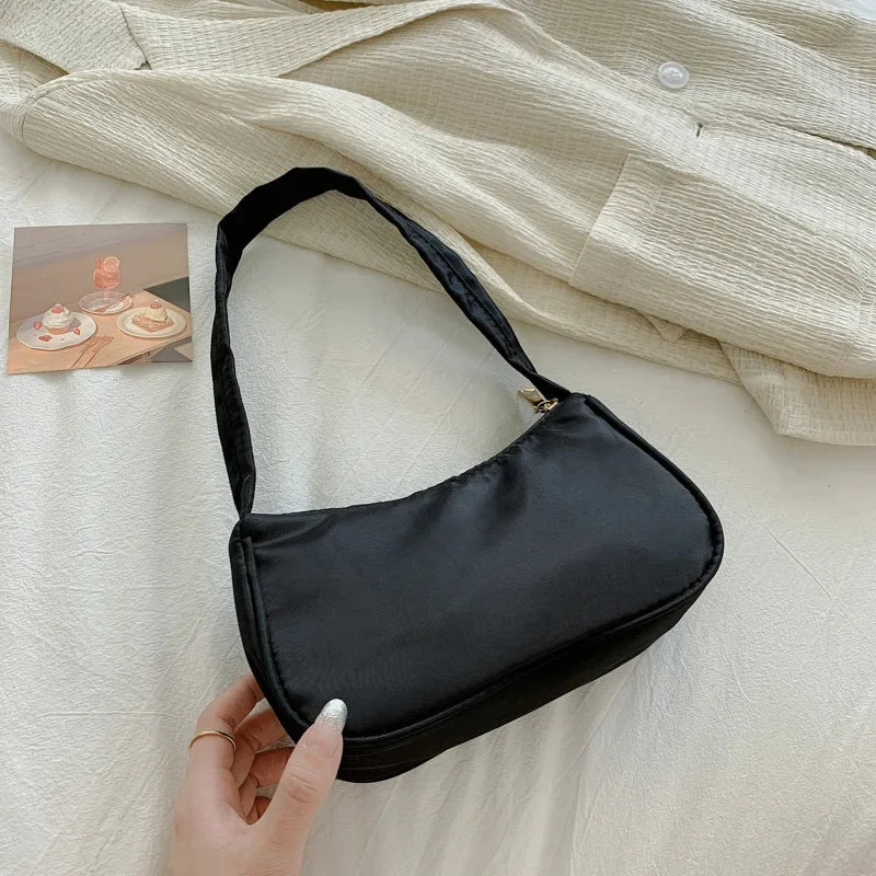 Soft Leather Women Shoulder Underarm Bags Casual Solid Color Small Top-Handle Handbags Ladies Fashion Shoulder Bags