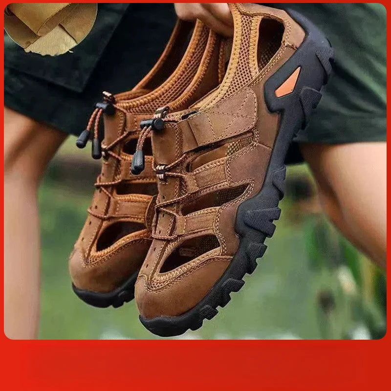 Mens Breathable Antiskid Sandals for Outdoor & Beach, Fashion Casual Shoes & Comfortable Soft Loafers