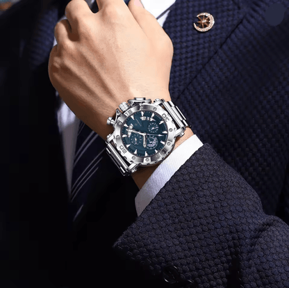 Poedagar Luxury Chronograph Watch For Men Stainless Steel Waterproof Design 2