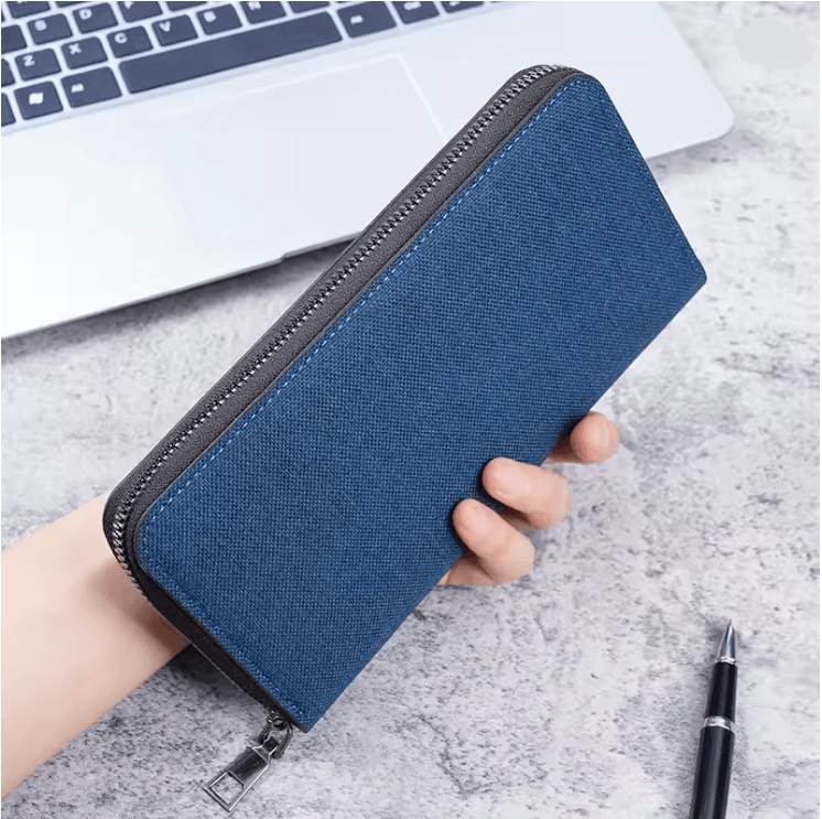 UrbanCraft Mens Canvas Long Zipper Wallet With Large Capacity And Multi Card Storage 4