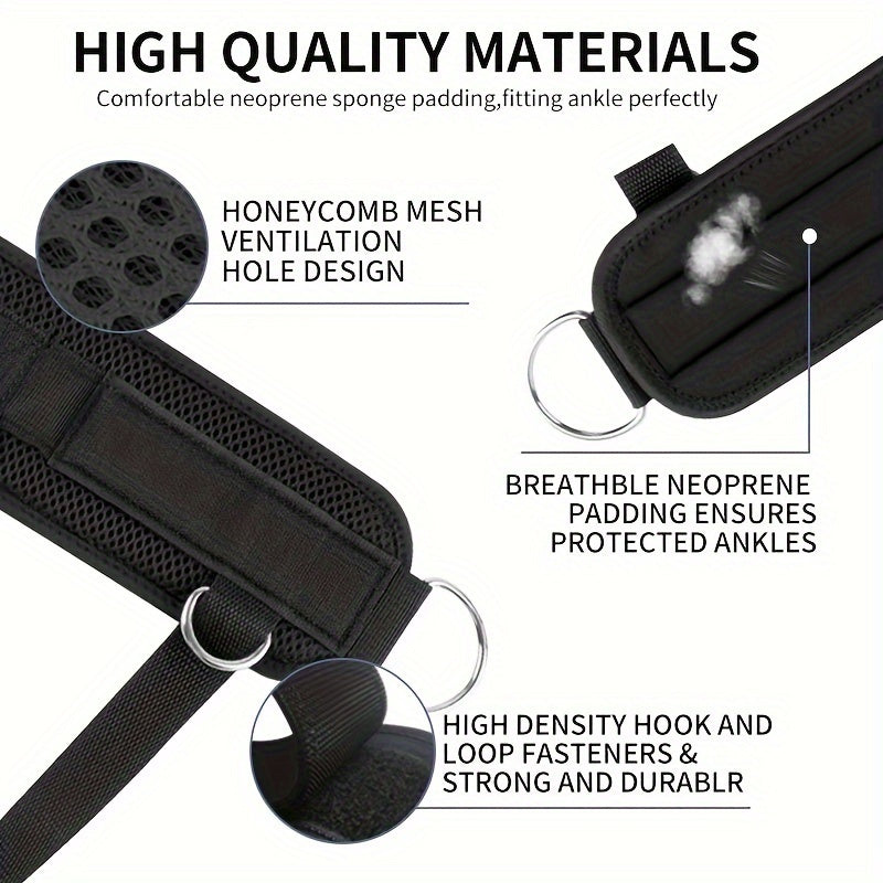 Ankle Cuffs For Cable Machines Padded Ankle Strap Double D Ring Fitness Strap Gym Workout Accessory 2