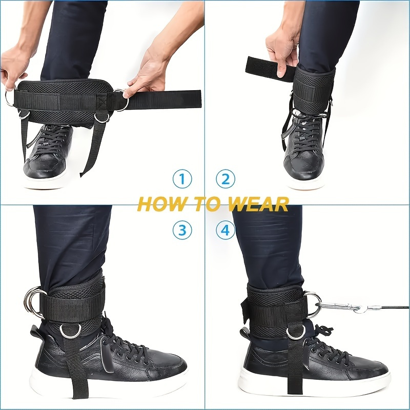 Ankle Cuffs For Cable Machines Padded Ankle Strap Double D Ring Fitness Strap Gym Workout Accessory 3