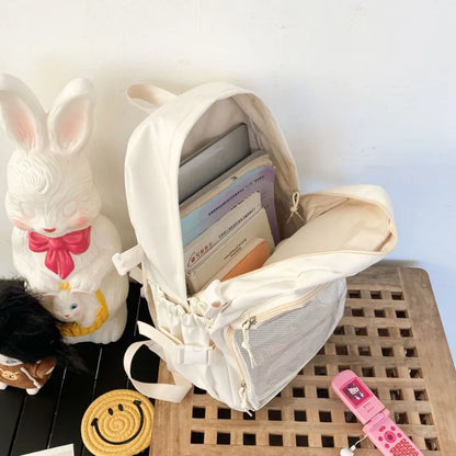 Upgrade your style with this Women Transparent Backpack, featuring Large Capacity Ita design perfect for school, college