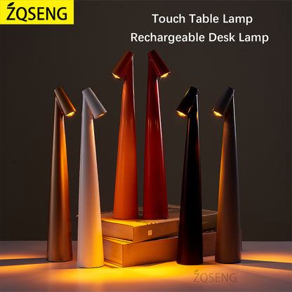 Rechargeable Wireless Table Lamp, LED Touch Sensor, Desktop Night Light for Bedroom, Hotel, Bar Decor