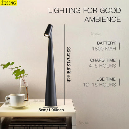 Rechargeable Wireless Table Lamp LED Touch Sensor Desktop Night Light For Bedroom Hotel Bar Decor 2