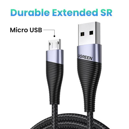 Ugreen Fast Charging Micro USB  USBC Nylon Cable  2A Durable Data Charger 9