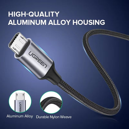 Ugreen Fast Charging Micro USB  USBC Nylon Cable  2A Durable Data Charger 3